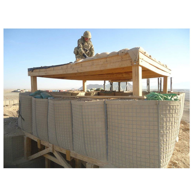 Tragbare geschweißte quadratische militärische Sandwand Hesco-Barriere 3 x 3 Zoll