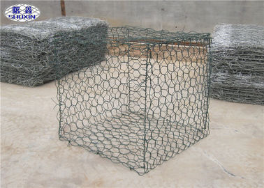 Überzogene Gabions-Wand-Plastikkäfige/sechseckiger Felsen füllten Gabions-Käfige