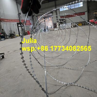 Razor Barbed Wire Featuring Hot Dip Galvanized Steel According To EN10346 With Tape Width At Least 19 Millimeter For Security