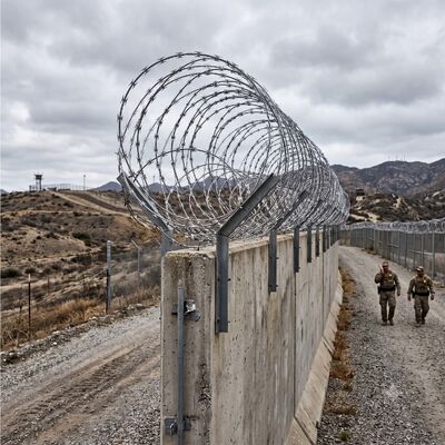 Heavy Duty Razor Wire BTO-22 CBT-65 Concertina Razor Barbed Wire For Perimeter Security Fence