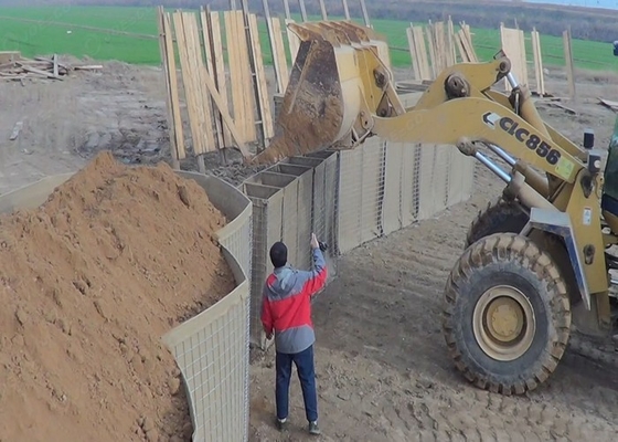 2x1x1 Mesh Gabion Hochsicherheit Klappbare militärische Barrieren Container Wände für Bunker