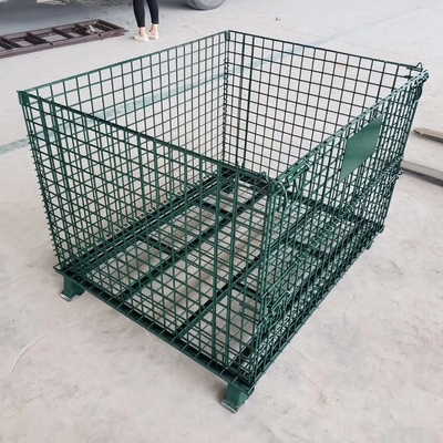 Verzinktes 1200*1000*890mm Klappbares Schließbares Drahtnetz Transport Metall Lagerung Drahtnetz Palettenkäfig