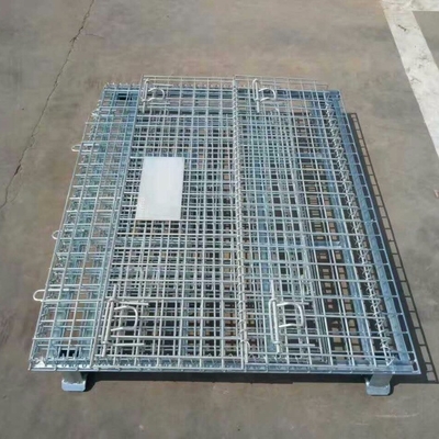 Verzinktes 1200*1000*890mm Klappbares Schließbares Drahtnetz Transport Metall Lagerung Drahtnetz Palettenkäfig