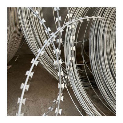 Hot Dip Galvanized Sicherheitszaun Rasierer Stacheldraht Stahldraht Stacheldraht Spulen