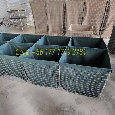 Militärische Hesco-Tasche 2.74m Hochverzinkte Verteidigungsbarriere Schutzmauer aus geschweißter Gabionbox