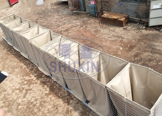 1 * Sand-Farbe 1* 5 M/5 Zellen-Hesco-Flut-Sperren galvanisierte einziehbare Sicherheit Mil 3