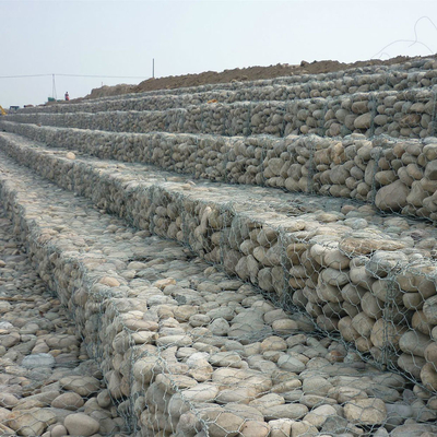2.7mm gesponnene Gabions-Korb-schwere galvanisierte sechseckige Haltewandgestaltung
