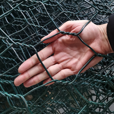 2*1*1m sechseckiges gesponnenes PVC beschichtete Gabions-Kasten-Matratze für Flussbank
