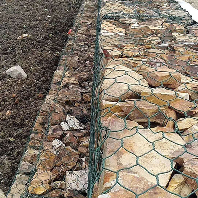 PVC-Grau 2x1x1m Gabion Mesh Basket 6x8 für Stein