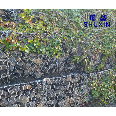 PVC beschichtete galvanisierte Gabions-Körbe im Garten arbeiten Eisen-Maschendraht 2*1*1m
