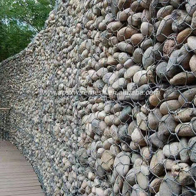 Stützmauer unter Verwendung PVCs beschichtete Gabions-Kasten-heißes galvanisiert