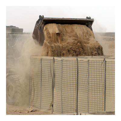 Quadrat-Loch 3x3 bewegt den Schweißungs-Sand Schritt für Schritt fort, der defensives Sperre hesco gabion füllt