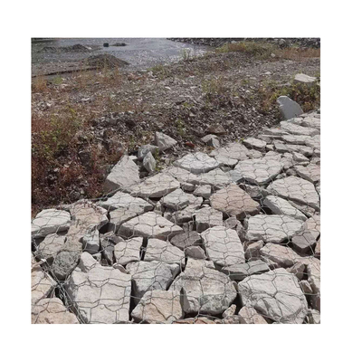 Sechseckige PVC beschichtete Abnutzung Gabion  Stone Cages 2x1x0.5m beständig