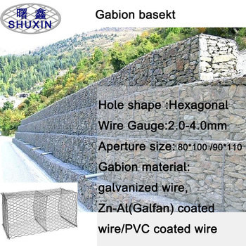 2m x 1m x 1m Stahl-Gabion-Korb mit Drahtdurchmesser von 3,0 mm