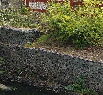PVC beschichtet galvanisiertes Drahtnetz Gabion Box 1*1*1 M Grün Für Felsfall Schutz