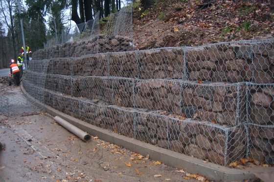 Dauerhafte Drahtkorb-Haltungswand Schweres Zink beschichtet 2m x 1m x 1m