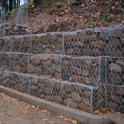 Al Zink Kautiert 3,05 mm Galvanisierte Gabion-Körbe Hexagonal 80x100mm 4x1x1m