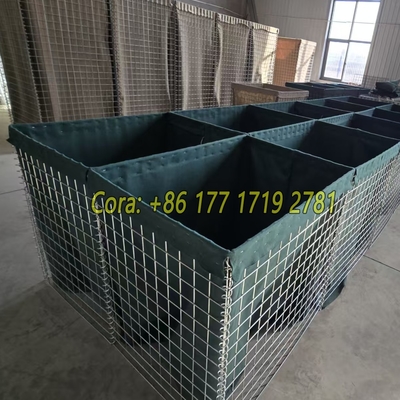 Anti-Rost 4,0 mm galvanisierte geschweißte Gabion Box ausgekleidet Geotextil Stoff für die Verteidigungsbarriere Sand gefüllte Bastion Wand