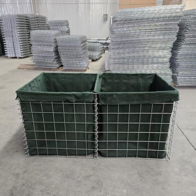MIL1, MIL 7, MIL 10, MIL 12, MIL 19 2.74M Hochgeschüttete Geotextilien, ausgekleidet, geschweißt, Gabion Hesco-Tasche für militärische Verteidigungsbarrieren, Bastionen