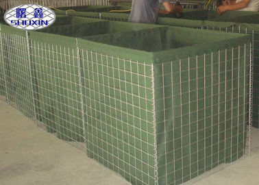 1*1*1m schweißte defensives Sperren-Armee-Grün Gebrauchs-Bastion Gabion Hesco Mlilatary