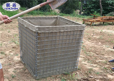 Galfan schweißte defensive HESCO-Sperren SX 5 mit Hochleistungsgeotextilien-Stoff