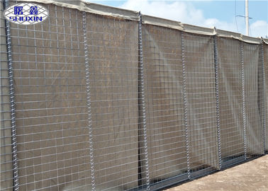 Beige kundenspezifische mit Sand gefüllte Sperren/schweißten Maschendraht Gabions-Defensive Bassion