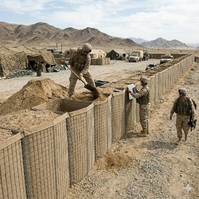 Verteidigungsbarriere, 7,6 x 7,6 cm, geschweißter Stahl, Gabionen, Sandsäcke, Bastion, Überschwemmungsbereich, Sicherheitsschutzwand
