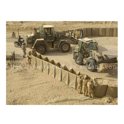 Schwerverzinktes Eisendrahtnetz Sandfüllung Mil10 Abwehrmauer Mauer HESCO Militärbarrieren
