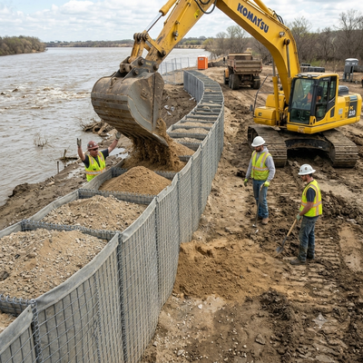 Militärische Schwerlastschutzwand mit galvanisiertem Sand für Überschwemmungen und Sicherheit