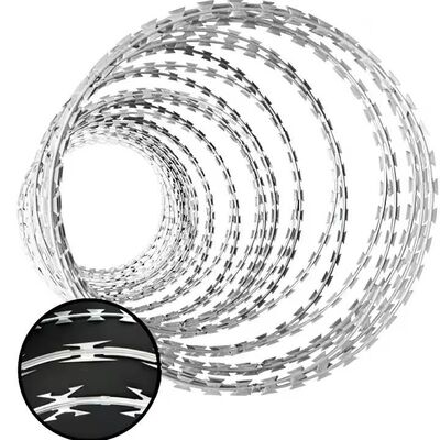 Hot Dip Galvanized BTO-22 Concertina Rasierschnur Stacheldraht Anti-Klettern Sicherheit Blattdraht für Bauernhof Wandzaun Kenia Markt