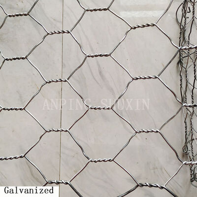 Galvanisierte 6*8cm hexagonale Gabiongitter 1*1*1m Gabiongordner