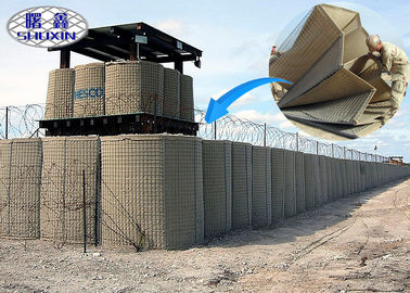 Zusammenklappbare Zellen schlossen heiße eingetauchte galvanisierte HESCO-Defensiven-Sperre an