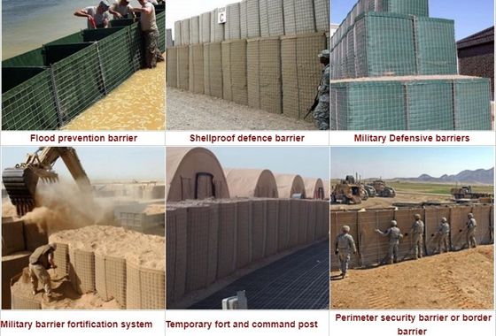 Mit Sand gefüllte Sperren 1 x 1 x 1 militärische schützende Bastion Galfan