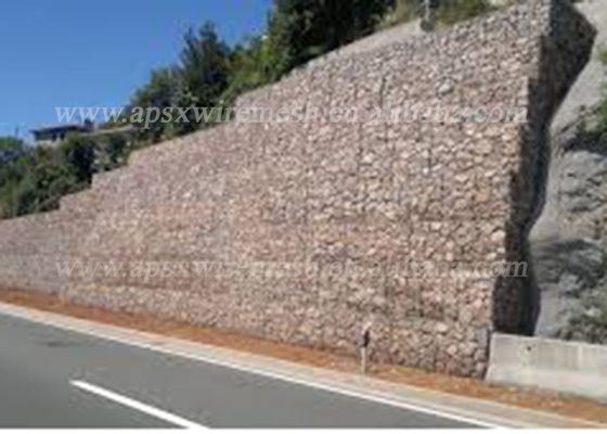 Doppelte Wand des Torsions-Webart-Hexagon-2.7MM Gabion sperrt Rockfall-Schutz-Filetarbeit ein