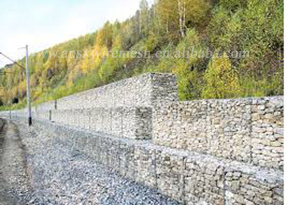 PVC beschichtete galvanisierte Gabions-Wand einsperrt Erosionsschutz