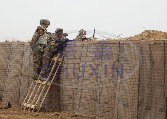 Antirost-Draht-Mesh Galvanized Military Barrier With-Sand/grüne Geotextilien