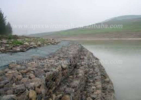 Heißes galvanisiert/PVC beschichtete Mesh Gabion Baskets Stone Filled, den Fluss sich schützen