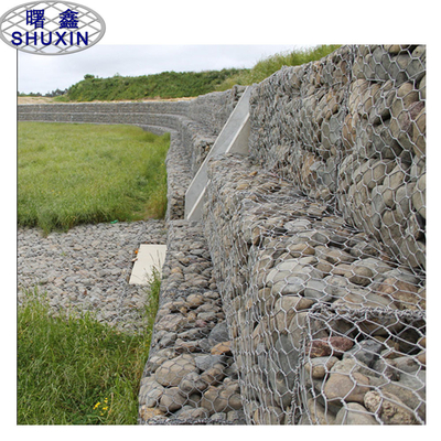 Nicht rostende galvanisierte Körbe Hexagon Galfan Gabion für Uferdamm-Schutz