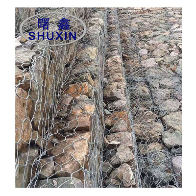 2.7mm beschichtete sechseckiges Loch-PVC Gabions-Körbe 4x1x1 M