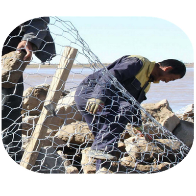Stein sperrt sechseckiges PVC beschichtete Gabions-Kasten  2x1x0.5 ein