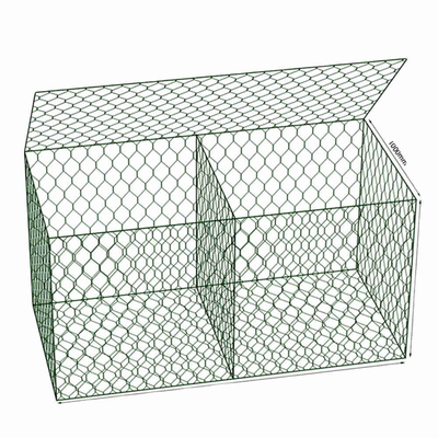 Sechseckiger Gabion Korb PVC-Grün-6mx2mx0.3m galvanisierte Eisen-Draht Mesh Rock Box