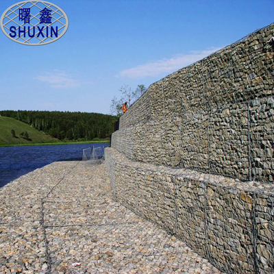 Entwurf Galfan 2*1*1 M Gabion Wire Mesh Boxes Hexagon Retaining Wall