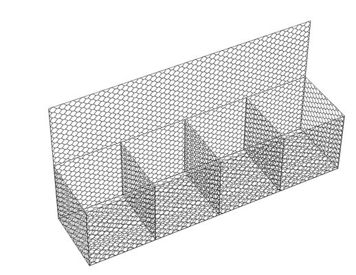 4x1x1m sechseckige galvanisierte Gabions 3.8mm Wand-Rost-Beweis-Verlegenheits-Stein-Füllungs-Einheiten