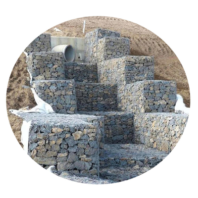 Erdstützmauer 1m x 1m x 1m Gabion Kasten-Zaun-Woven Three Twist-sechseckige PVC-Beschichtung