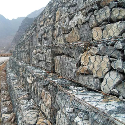 2x1x1m sechseckiger Draht Mesh Gabion Hot Dipped Galvanized und PVC beschichtete